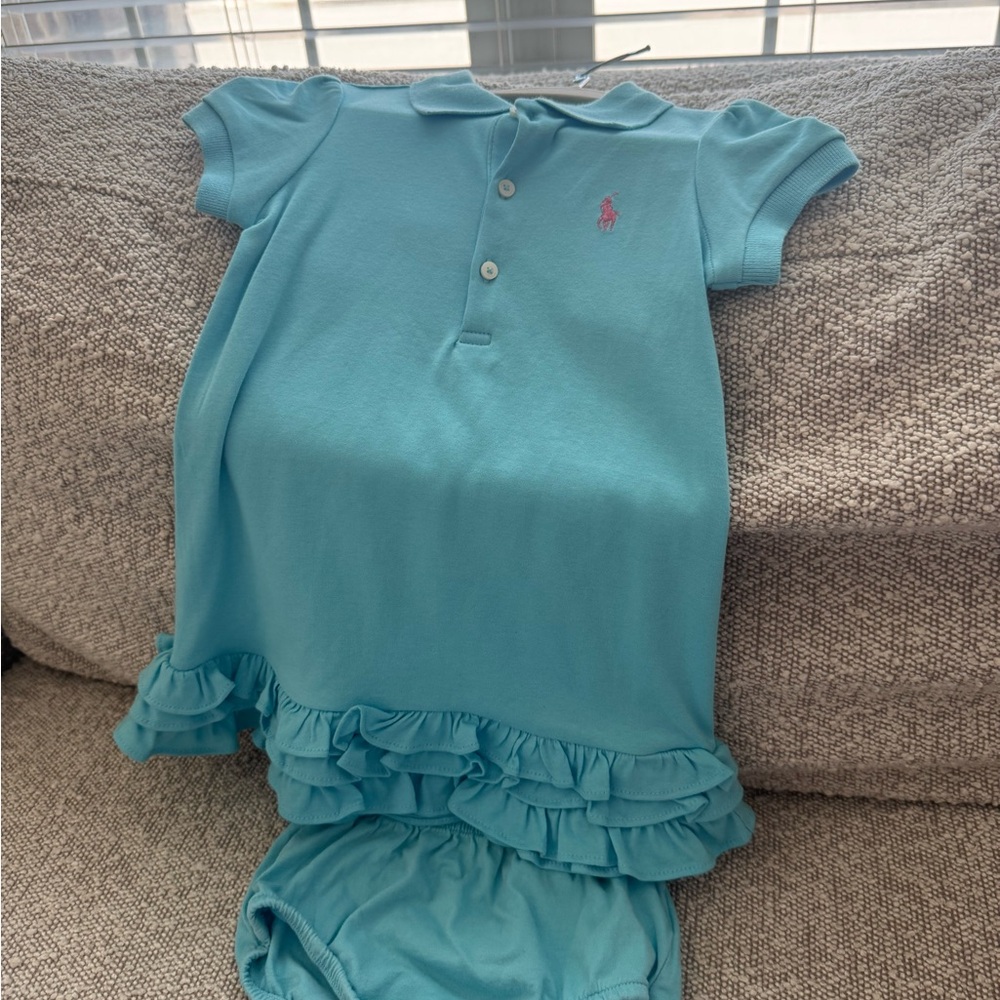 Polo by Ralph Lauren Kids Blue Ruffle Shirt